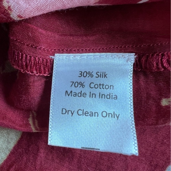 Alicia Bell Floral Beaded Tassel Tie Mini Dress Red Small - Picture 9 of 12